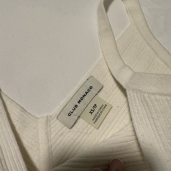 Cream Color Ribbed Crop Top - Picture 3 of 4